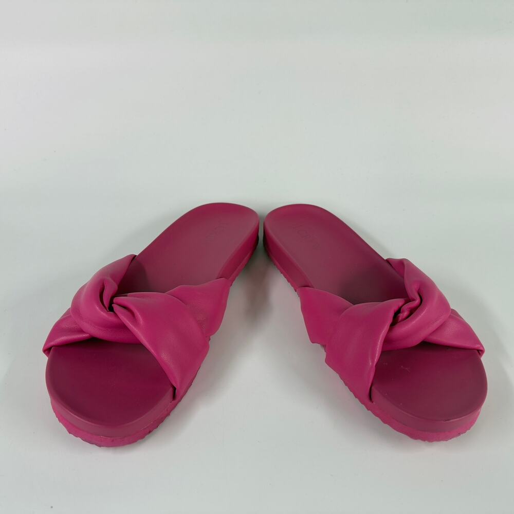 J.Crew Womens Knot Slide Sandals Size 7 Pink Rubber Slip On Comfort Casual Shoes